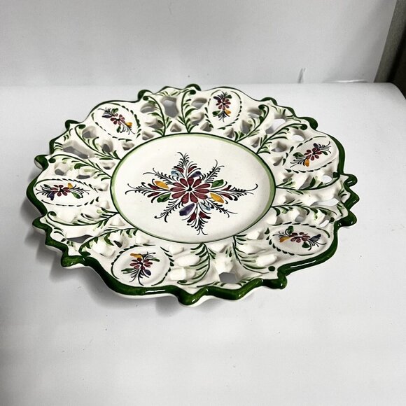 Neuwirth Made in Portugal Floral Reticulated Plate 10” - Picture 2 of 8